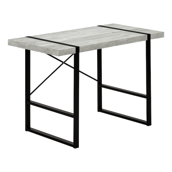 Computer Desk, Home Office, Laptop, 48"L, Work, Metal, Laminate, Grey, Black, Contemporary, Modern
